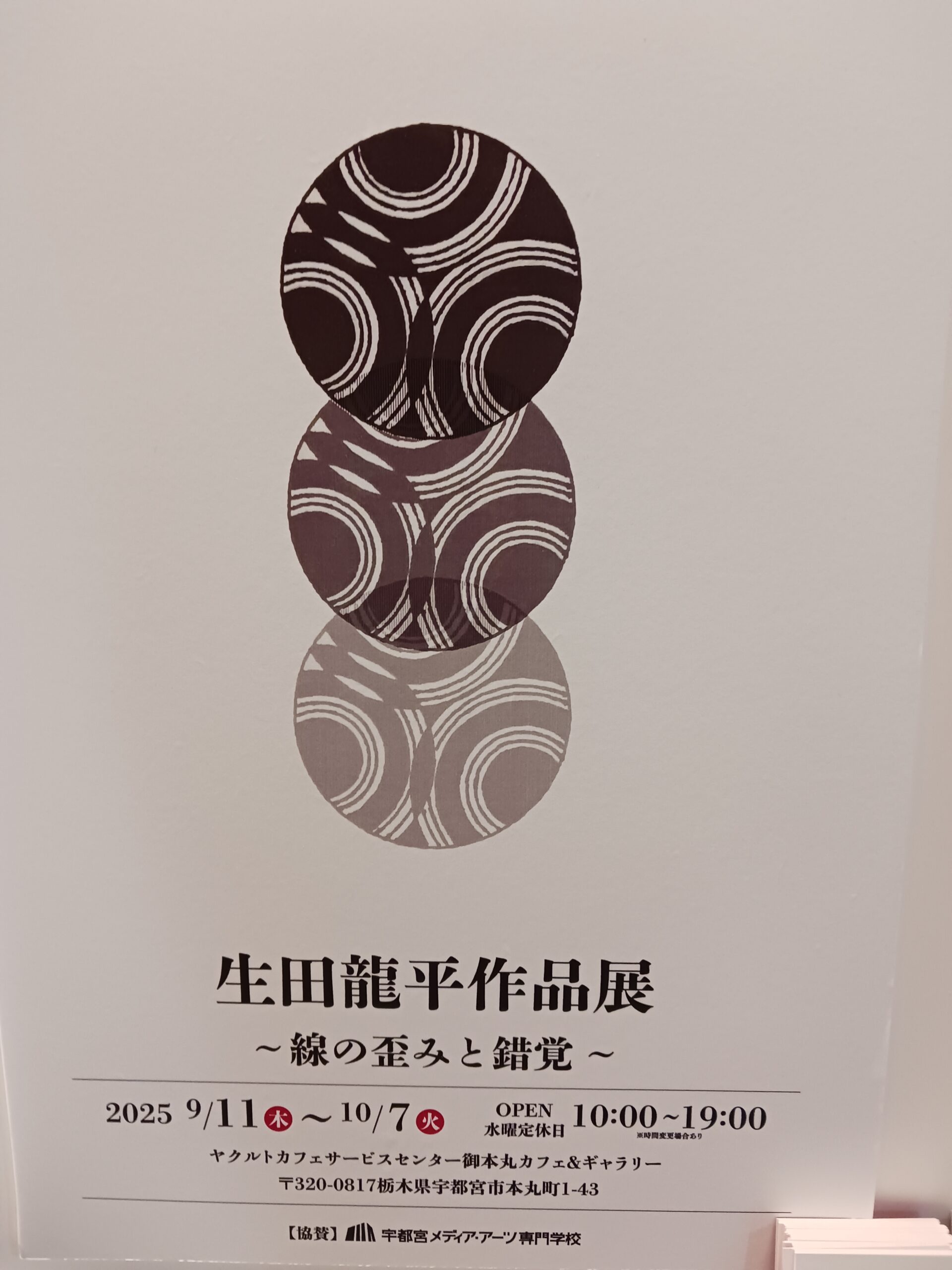 生田龍平さん の個展「線の歪みと錯覚」 　ヤクルト御本丸〝カフェ＆ギャラリー〟で開催中！